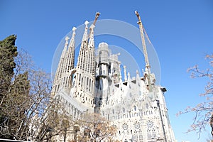 The Basilica and Expiatory Church of the Holy Family, Barcelona, Spain.