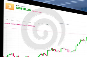 Barcelona, Spain. February 25, 2024: Computer screen with a Bitcoin stock chart