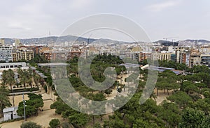 Barcelona Spain Juan Miro Park day view. photo