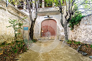 Barcelona, Spain-June 4, 2023. Can Miravitges is a farmhouse located in Badalona. It is occupied by the Escola de Natura