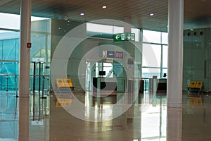 Barcelona, Spain - March 04, 2019 - Departure lounge in Aeroport del Prat - Barcelona