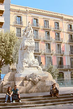 Monument to playwright Frederic Soler in Barcelona