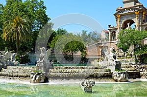 Barcelona, Spain: The Parc de la Ciutadella fountain designed by Josep Fontsere