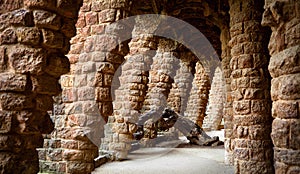 Barcelona, Spain. Park Guell. Antonio Gaudi Architecture