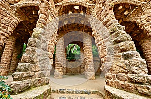 Barcelona, Spain. Park Guell. Antonio Gaudi Architecture photo