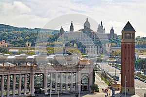 Barcelona, Spain-September 16, 2017: Barcelona Plaza de Espana