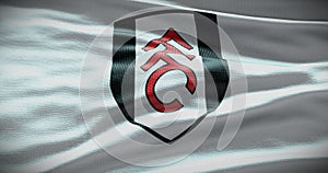 Barcelona, Spain - 17 September 2022: Fulham FC football club, soccer team logo. 3D illustration, Illustrative Editorial