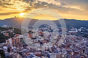 Barcelona Spain sunset from Bunkers del Carmel