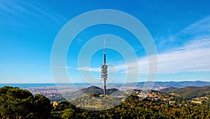 Barcelona Spain view from Mount Tibidabo