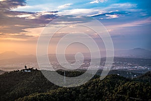 Barcelona Sunset from Mountain Tibidado