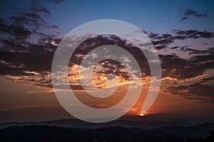 Barcelona Sunset from Mountain Tibidado