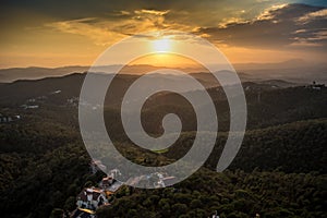 Barcelona Sunset from Mountain Tibidado