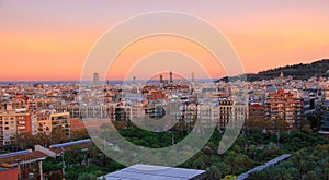 Barcelona Sunset Panorama