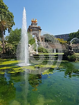 BarcelonaArcDeTriomfFountainScene photo