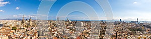 Panoramic of the city of Barcelona, from the Basilica Santa Maria del Pi, in Catalonia, Spain photo