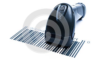 Barcode background. Reader laser scanner for warehouse. Retail label barcode scan isolated on white background. Product