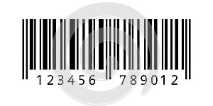 Barcode, bar code icon isolated on transparent background, simple example barcode vector icon, universal tag for scanning product