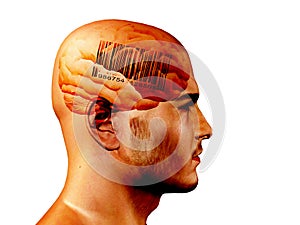 Barcode on brain photo