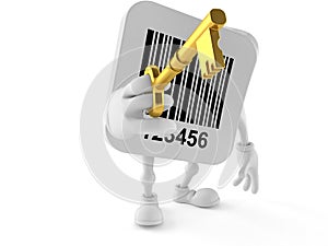 Barcode character holding door key