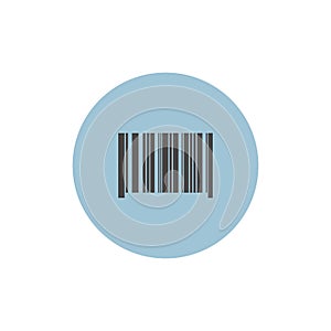 Barcode flat icon with long shadow. Barcode flat icon