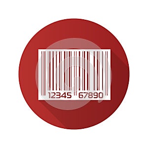 Barcode flat design long shadow icon