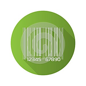 Barcode flat linear long shadow icon