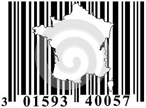 Barcode with France outline