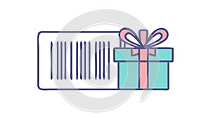 Barcode Gift Voucher, Redeemable Present, vector design Generative AI