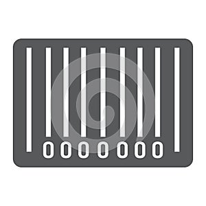 Barcode glyph icon, e commerce and marketing