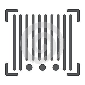 Barcode glyph icon, scanner and identification, code sign, vector graphics, a solid pattern on a white background.