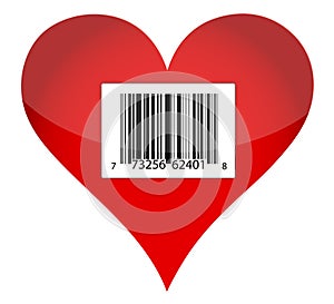 Barcode heart illustration design
