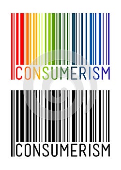 Barcode Icon With Consumerism Letter Inside