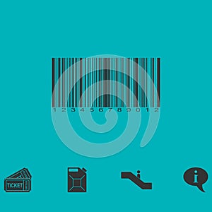 Barcode icon flat