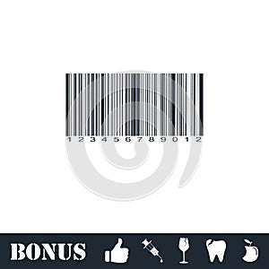 Barcode icon flat