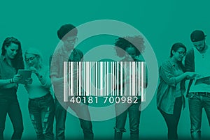 Barcode Identification Label Encryption Tag Concept photo