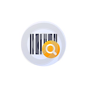 barcode identify or search icon, vector