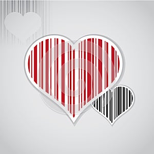 Barcode image with heart symbol