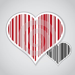 Barcode image with hearts