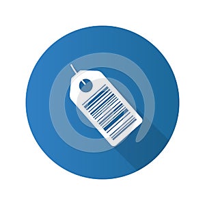 Barcode label flat design long shadow glyph icon
