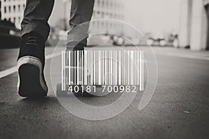 Barcode Label Laser Logistics Storage Scanning Concept