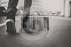 Barcode Label Laser Logistics Storage Scanning Concept