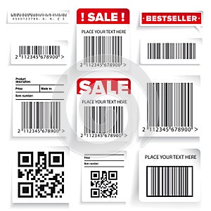 Barcode label and sale vector set