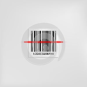 Barcode label scanning with a laser