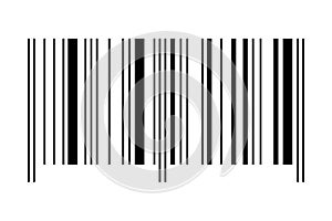 Barcode label template for packaging isolated on white background. Bar code icon. Visual data digital representation