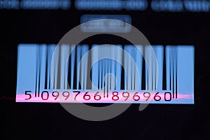 Barcode with laser strip