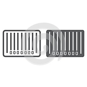 Barcode line and glyph icon
