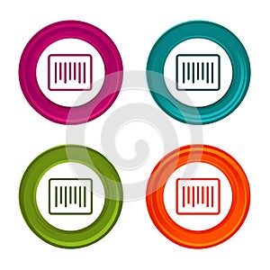 Barcode line icon. Scan code symbol. Colorful web button with icon