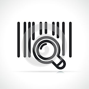 Barcode and magnifying line icon