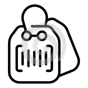 Barcode price icon outline vector. Label tag