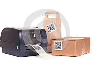 Barcode printer and packaging boxes